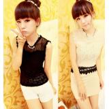 Embroidery wavy lace vest