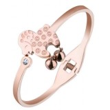 18K Rose Gold Plated Zodiac Goat/Sheep Bangle with Bell