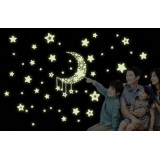 Starry Night Star and Moon Glow in the Dark Luminous Removable wall sticker