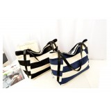 Big Capacity Navy Wind Stripe Canvas Handbag/ Shoulder bag