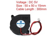 DC 5V Brushless Cooling Blower Fan Turbo Small Fan Ultra-Quiet Oil 50x50x15mm 3D Printer Part