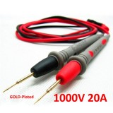 2pcs Universal Digital Fluke/Sanwa/ITATA 20A 1000V Gold-Plated Multimeter Test Lead Sharp Probe Wire Pen Cable