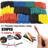 328pcs 2:1 Polyolefin Shrinking Assorted Heat Shrink Tube Wrap Wire Cable Insulated Sleeving Tubing Set